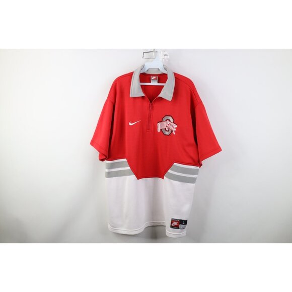 Vtg 90s Nike Mens Large Ohio State University Basketball Warm Up Shooting Shirt